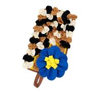 Tapis d'alimentation lente pour les petits animaux Les jouets puzzle en forme de fleur en tissu polyester favorisent l'instinct d'alimentation en forme de fleur Tapis d'activité pour animaux de