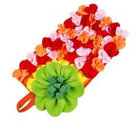 Tapis d'alimentation lente pour petits animaux, jouet puzzle engageant avec tissu polyester en forme de fleur, favorise l'instinct de recherche de nourriture, accessoires d'alimentation pour animaux