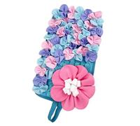 Tapis d'alimentation lente pour petits animaux, jouet puzzle engageant avec tissu polyester en forme de fleur, favorise l'instinct de recherche de nourriture, accessoires d'alimentation pour animaux