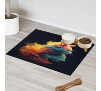 Tapis d'alimentation magique coloré pour chat et chien, tapis d'alimentation pour animal domestique, tapis d'alimentation pour animaux de compagnie, tapis absorbant, antidérapant, protège les sols