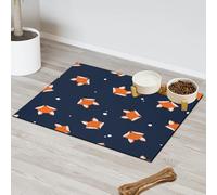 Tapis d'alimentation mignon en forme de renard pour chat et chien, tapis d'alimentation amusant pour animaux de compagnie, tapis d'alimentation absorbant, antidérapant, protège les sols, 60,9 x 81,2