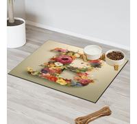 Tapis d'alimentation motif lettre B pour animal domestique - Tapis d'alimentation pour chat et chien - Tapis d'alimentation absorbant - Antidérapant - Protège les sols - 30,4 x 50,8 cm