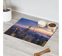 Tapis d'alimentation New York Sunset USA pour animal domestique pour chat et chien Tapis d'alimentation pour animal domestique Tapis d'alimentation New York Tapis d'alimentation absorbant Nti-Slip