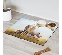 Tapis d'alimentation pour animal de compagnie africain safari pour chat et chien, tapis d'alimentation pour animal de compagnie, tapis d'alimentation absorbant, Nti-Slip Contiennent les déversements