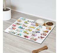 Tapis d'alimentation pour animal de compagnie avec lettres de l'alphabet - Tapis absorbant - Protection des sols - 40,6 x 60,9 cm
