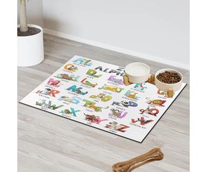 Tapis d'alimentation pour animal de compagnie avec lettres de l'alphabet - Tapis absorbant - Protection des sols - 40,6 x 60,9 cm