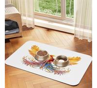 Tapis d'alimentation pour animal de compagnie Motif phénix coloré 30 x 45