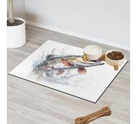 Tapis d'alimentation pour animal de compagnie saumon poisson pour chat chien gamelle à eau tapis d'alimentation pour animaux de compagnie tapis d'alimentation pour animaux de compagnie tapis absorbant