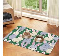 Tapis d'alimentation pour animal domestique avec motif de lapin pour gamelle d'eau et de nourriture - Accessoires pour chiens