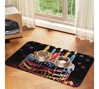 Tapis d'alimentation pour animal domestique « Happy Birthday » - 30 x 45 cm - Absorbant - Pour gamelle d'eau et de nourriture - En cuir synthétique - Imperméable - Séchage rapide - Sans taches