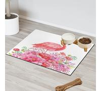 Tapis d'alimentation pour animal domestique imprimé flamant rose pour chat et chien, tapis d'alimentation pour animal domestique, tapis d'alimentation pour animaux de compagnie, tapis absorbant