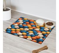 Tapis d'alimentation pour animal domestique Motif balle de baseball pour chat et chien Tapis d'alimentation absorbant Nti-Slip Contain Spills Protège les sols Set de table 30,4 x 50,8 cm