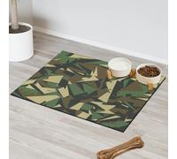 Tapis d'alimentation pour animal domestique motif camouflage géométrique pour chat et chien, tapis d'alimentation pour animal domestique, tapis d'alimentation absorbant, antidérapant, protège les sols