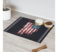 Tapis d'alimentation pour animal domestique motif drapeau américain vintage pour chat et chien, tapis d'alimentation pour animal domestique, tapis absorbant, antidérapant, protège les sols, 43,1 x