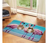 Tapis d'alimentation pour animal domestique motif flamant rose pour gamelle d'eau et de nourriture pour chiens, tapis distributeur d'eau, accessoires pour chiens