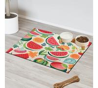 Tapis d'alimentation pour animal domestique Motif fruits tropicaux pastèque pour chat et chien Tapis d'alimentation pour animaux de compagnie Tapis d'alimentation absorbant Nti-Slip Contiennent les