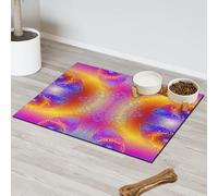 Tapis d'alimentation pour animal domestique motif mandala coloré pour chat et chien, tapis d'alimentation pour animaux de compagnie, tapis d'alimentation pour animaux de compagnie, tapis absorbant