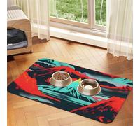 Tapis d'alimentation pour animal domestique Motif volcan Bloom Tapis pour gamelle d'eau et nourriture pour chiens Accessoires pour chiens
