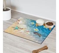 Tapis d'alimentation pour animal domestique sur le thème des océans tropicaux pour chat et chien, tapis d'alimentation pour animaux de compagnie, tapis d'alimentation absorbant, antidérapant, protège