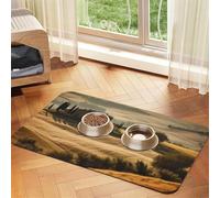 Tapis d'alimentation pour animaux de compagnie absorbant à séchage rapide Tapis de nourriture pour chien mignon en caoutchouc antidérapant Vue du paysage typique de la Toscane Tapis de bol d'eau pour