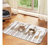 Tapis d'alimentation pour animaux de compagnie avec dessus en polyuréthane absorbant l'eau et base en caoutchouc - Tapis antidérapant pour chien et chat - 30 x 45 cm