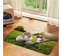 Tapis d'alimentation pour animaux de compagnie avec dessus en polyuréthane absorbant l'eau et base en caoutchouc - Tapis antidérapant pour chien et chat - 30 x 45 cm