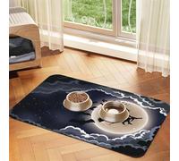 Tapis d'alimentation pour animaux de compagnie avec dessus en polyuréthane absorbant l'eau et base en caoutchouc - Tapis antidérapant pour chien et chat - 30 x 45 cm