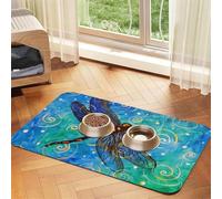 Tapis d'alimentation pour animaux de compagnie avec dessus en polyuréthane absorbant l'eau et base en caoutchouc - Tapis antidérapant pour chien et chat - 30 x 45 cm