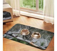 Tapis d'alimentation pour animaux de compagnie avec dessus en polyuréthane absorbant l'eau et base en caoutchouc - Tapis antidérapant pour chien et chat 30 x 45 cm