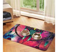 Tapis d'alimentation pour animaux de compagnie avec dessus en polyuréthane absorbant l'eau et base en caoutchouc - Tapis antidérapant pour chien et chat - 30 x 45 cm