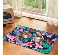 Tapis d'alimentation pour animaux de compagnie avec dessus en polyuréthane absorbant l'eau et base en caoutchouc - Tapis antidérapant pour chien et chat - 30 x 45 cm