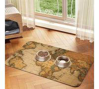 Tapis d'alimentation pour animaux de compagnie imprimé carte du monde pour nourriture et bol d'eau pour chiens Tapis distributeur d'eau Tapis pour chiens Accessoires pour chiens