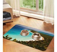 Tapis d'alimentation pour animaux de compagnie imprimé île de Cuba pour gamelle de nourriture et d'eau, tapis distributeur d'eau pour chiens, accessoires pour chiens