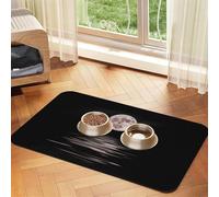 Tapis d'alimentation pour animaux de compagnie imprimé paysage de nuit pour chiens et chats, tapis de nourriture absorbant et imperméable pour chien, tapis de table antidérapant pour gamelle, napperon