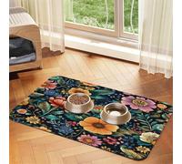 Tapis d'alimentation pour Animaux de Compagnie Mandala Fleurs Incroyables - Tapis Absorbant pour gamelles de Chien et Chat - 40 x 60 cm