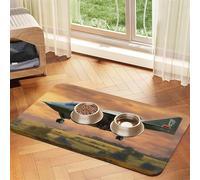 Tapis d'alimentation pour animaux de compagnie Motif avions de combat pour nourriture et eau