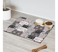 Tapis d'alimentation pour animaux de compagnie pour chat, chien, gamelle d'eau, tapis de nourriture pour chats mignons, tapis d'alimentation absorbant, antidérapant, protège les sols, set de table
