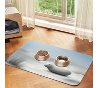 Tapis d'alimentation pour animaux étranges dans les dunes de sable pour chien et chat - Nappe en cuir absorbant - Imperméable - Pas de taches - Séchage rapide - Antidérapant - 60 x 40 cm