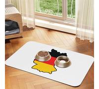 Tapis d'alimentation pour chat avec drapeau allemand imprimé carte pour animaux de compagnie, tapis d'alimentation pour animaux de compagnie, tapis de gamelle d'eau pour chien, essentiel pour chien