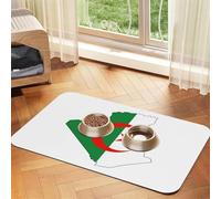 Tapis d'alimentation pour chat avec drapeau de l'Algérie - Tapis d'alimentation pour animaux de compagnie - Fournitures pour animaux de compagnie - Tapis de gamelle d'eau pour chien - Essentiels pour