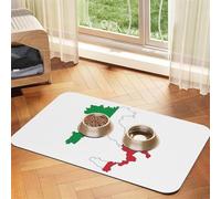 Tapis d'alimentation pour chat avec drapeau italien imprimé carte pour animaux de compagnie pour le sol pour animaux de compagnie, tapis de gamelle d'eau pour chien, essentiel pour chien