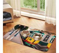 Tapis d'alimentation pour chat avec motif de tramway Lisbonne, tapis d'alimentation pour le sol, fournitures pour animaux domestiques, tapis de gamelle d'eau pour chien, essentiel pour chien