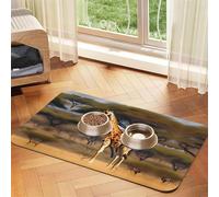 Tapis d'alimentation pour chat avec motif girafe d'Afrique majestueuse - Tapis d'alimentation pour chat - Fournitures pour animaux de compagnie - Tapis de gamelle d'eau pour chien - Essentiels pour