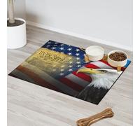 Tapis d'alimentation pour chat et chien avec symboles patriotiques américains - Tapis d'alimentation pour animaux de compagnie - Absorbant - Ne glisse pas - Protège les sols - 30,4 x 50,8 cm