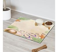Tapis d'alimentation pour chat et chien Motif aquarelle d'été Tapis d'alimentation pour animal domestique Tapis d'alimentation absorbant Nti-Slip Contain Spills Protège les sols Set de table 30,4 x