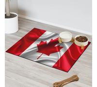 Tapis d'alimentation pour chat et chien Motif drapeau canadien Tapis de nourriture pour animal domestique Tapis absorbant Nti-Slip Contain Spills Protège les sols Set de table 43,1 x 76,2 cm