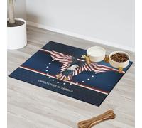 Tapis d'alimentation pour chat et chien Motif drapeau de l'aigle Tapis d'alimentation absorbant Nti-Slip Contain Spills Protège les sols 43,1 x 76,2 cm