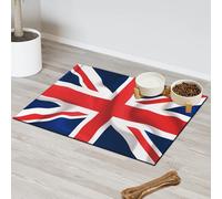 Tapis d'alimentation pour chat et chien Motif drapeau du Royaume-Uni abstrait Tapis d'alimentation absorbant Nti-Slip Contain Spills Protège les sols Set de table 43,1 x 76,2 cm