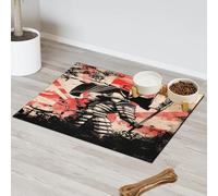 Tapis d'alimentation pour chat et chien - Motif drapeau du samouraï du Japon - Tapis d'alimentation pour animal domestique - Absorbant - Antidérapant - Protège les sols - 43,1 x 76,2 cm