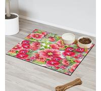 Tapis d'alimentation pour chat et chien Motif fleurs de mauve Tapis d'alimentation absorbant Nti-Slip Contiennent les déversements Protège les sols Set de table 30,4 x 50,8 cm